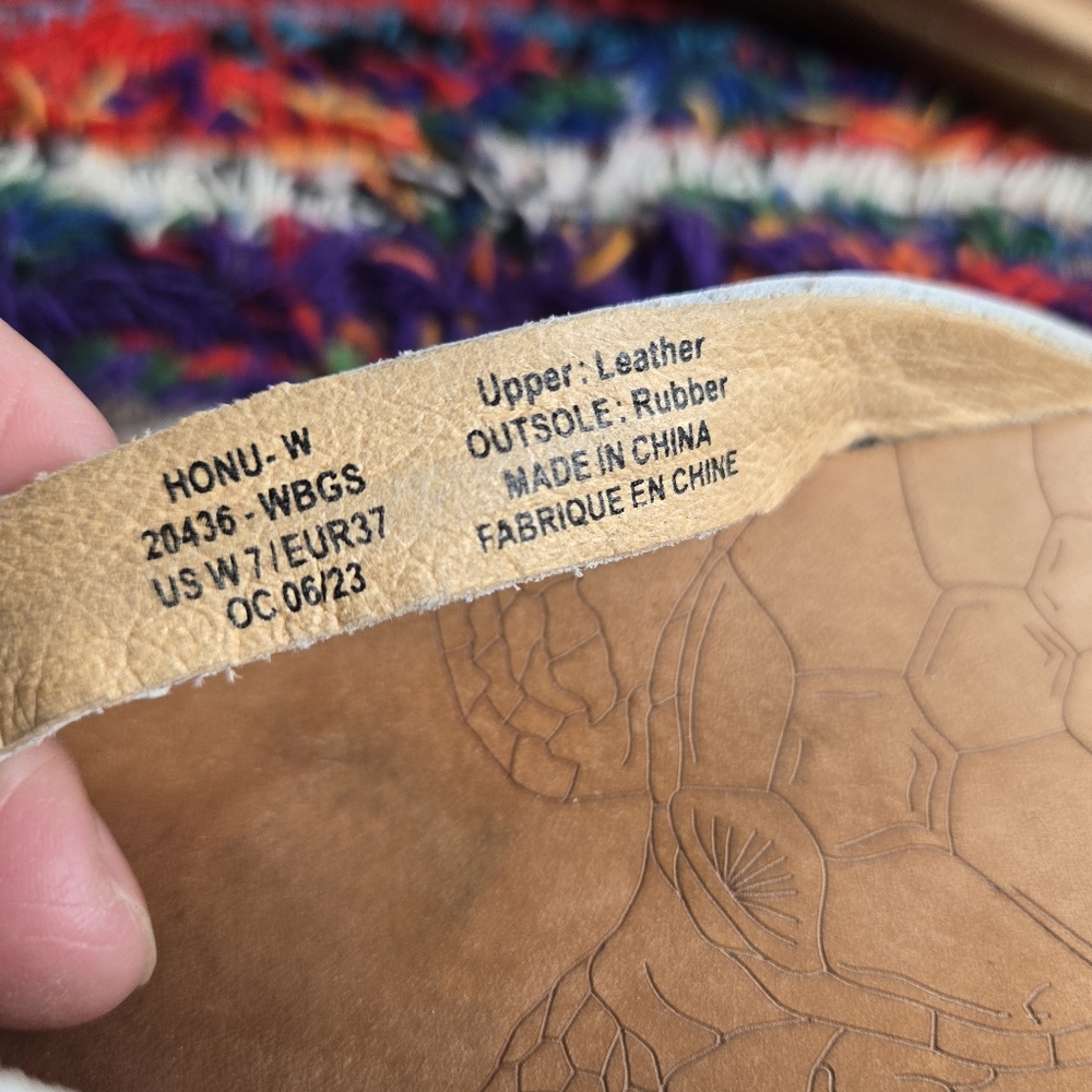 OluKai Honu White Leather Flip Flop Sandal Size 7 - Picture 14 of 15